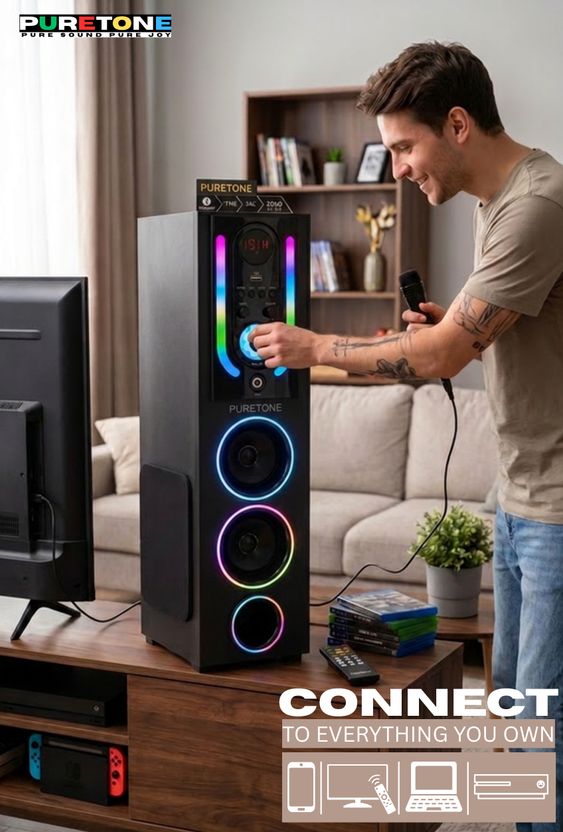 PURETONE PT-2505 120W Bluetooth Tower Speaker (Black) - Image 5