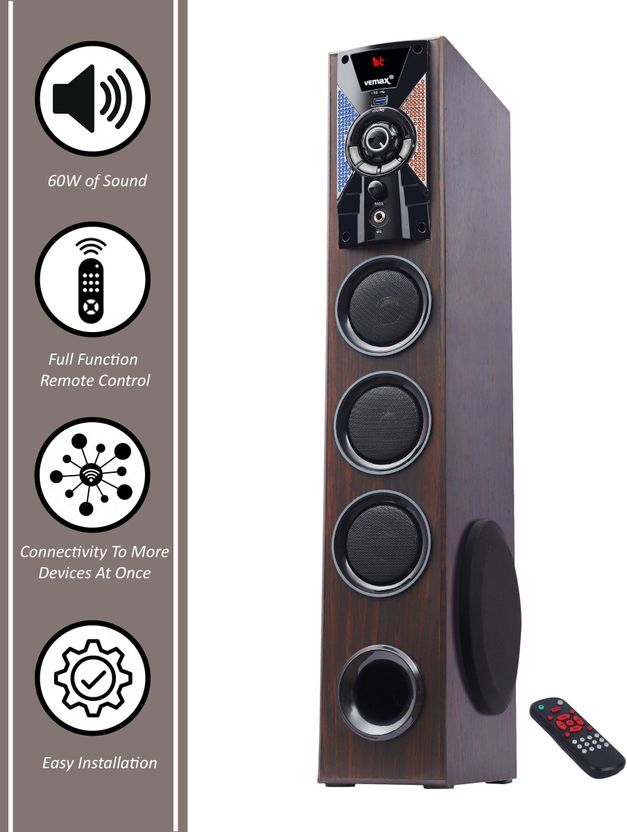 Vemax Slab 70W Bluetooth Tower Speaker with Karaoke MIC - Image 2