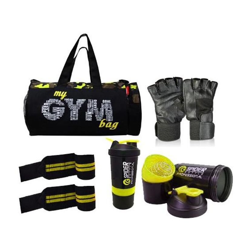 L'AVENIR Fitness Gym Bag, Shaker, Wrist Wrap, Gloves - Image 10