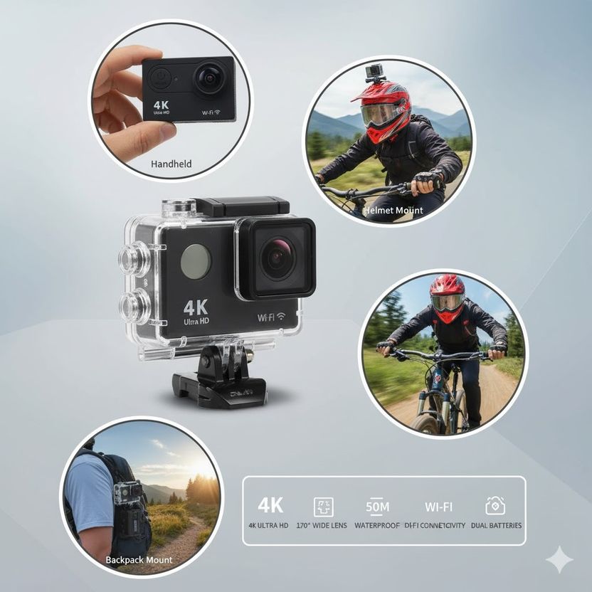 AdrenaCam 4K 16MP 30M Waterproof Action Camera - Image 3