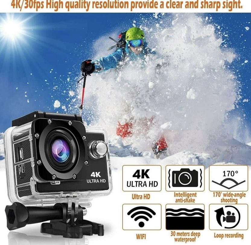 ranky GoPro Action Camera 4K 20MP 30M Waterproof - Image 2
