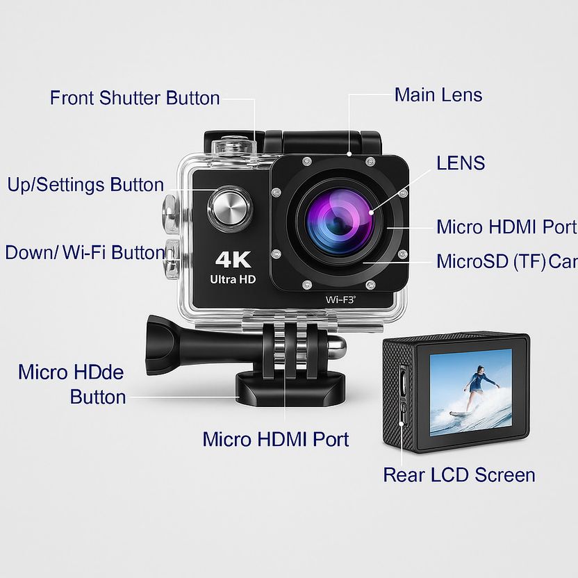 pixelpro 4K WiFi Sports Action Camera - Image 5