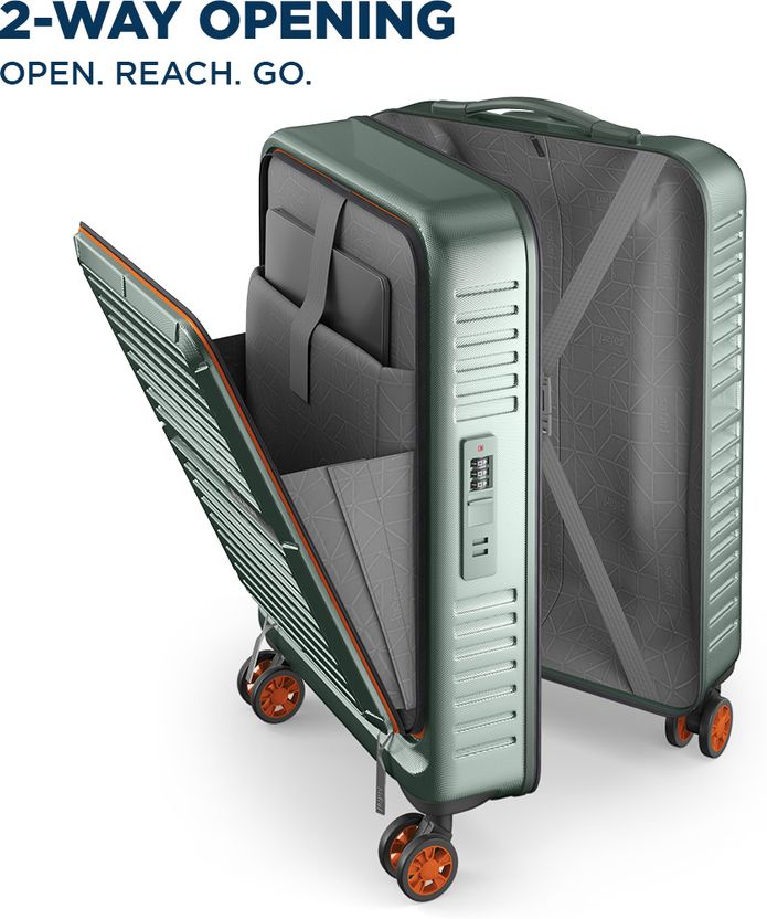 Safari THERON 55 4W DUSK GREEN Cabin Suitcase 8 Wheels - 22 Inches Dusk Green - Image 4