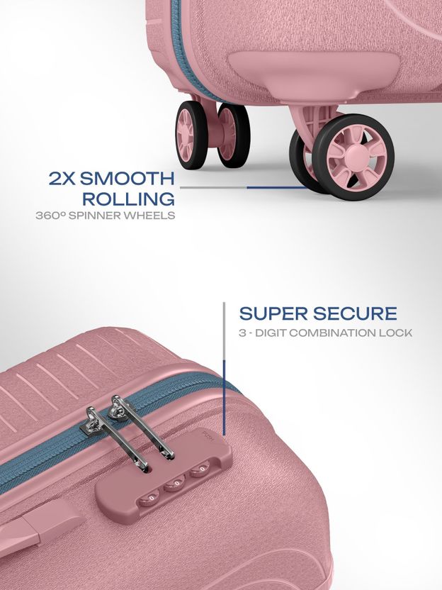 Safari Eclipse Neo 66 4W 26 Inch Rose Gold Suitcase - Image 5