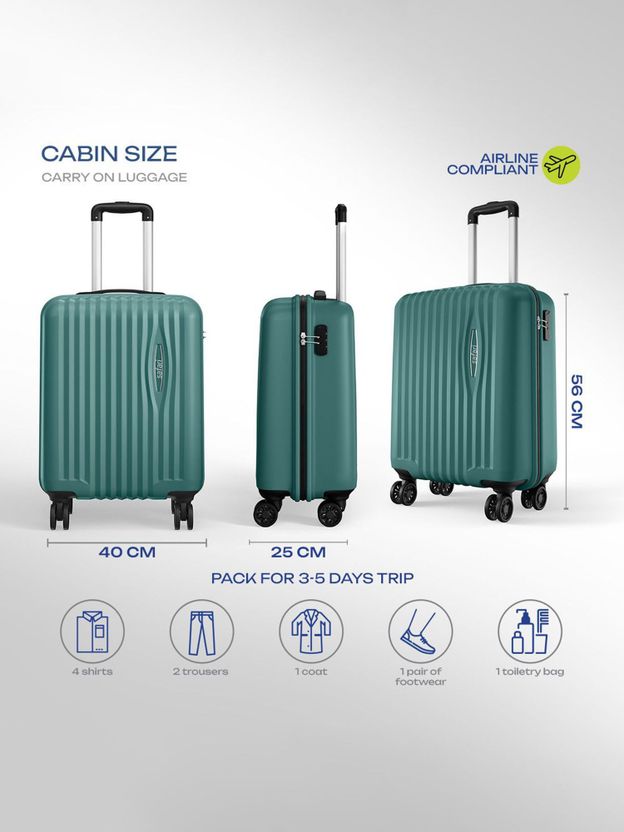 SAFARI Glimpse Pro 56 Cabin Suitcase 4 Wheels - 22 22 Sage Green - Image 6