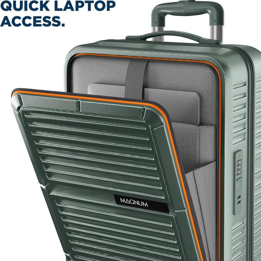 Safari THERON 55 4W DUSK GREEN Cabin Suitcase 8 Wheels - 22 Inches Dusk Green - Image 3