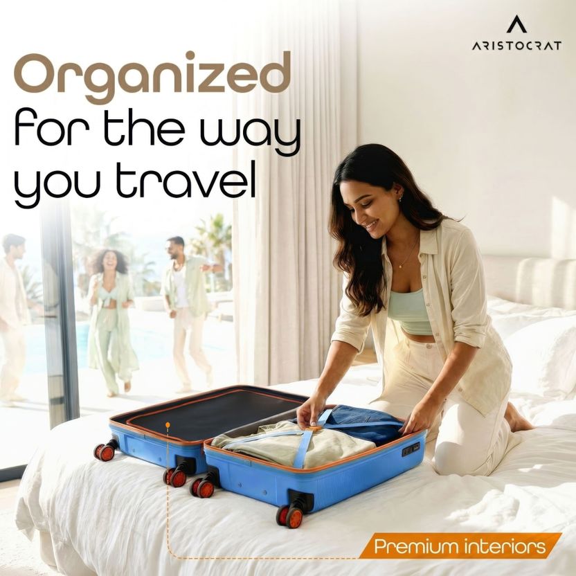 ARISTOCRAT Apex 22 Inch Blue Luggage - Image 6