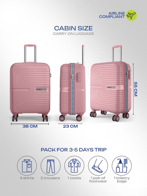 SAFARI Eclipse Neo 55 4W 22 Inch Rose Gold Suitcase - Image 8