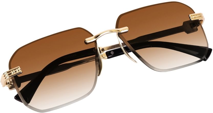 Buy Being Better Rectangular Oversized Sunglasses Brown - Image 4