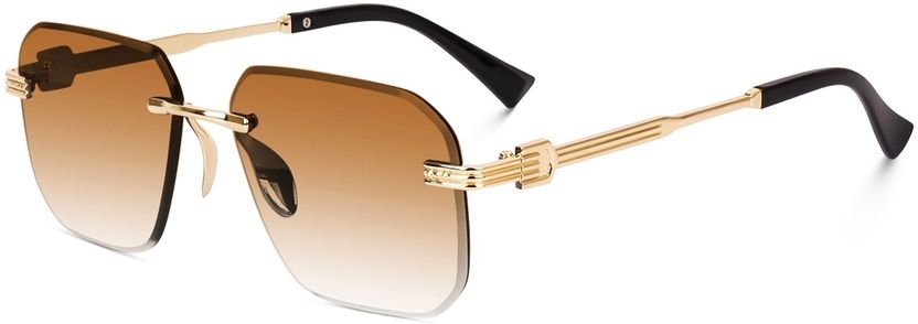 Buy Being Better Rectangular Oversized Sunglasses Brown - Image 3