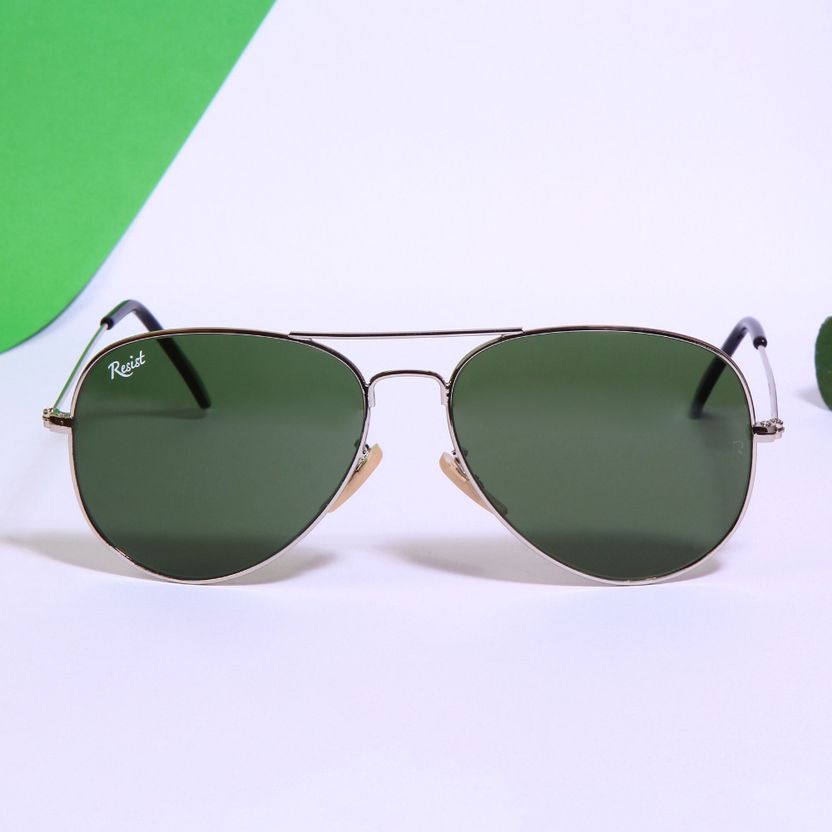 Buy RESIST EYEWEAR Aviator Sunglasses Green - Image 1