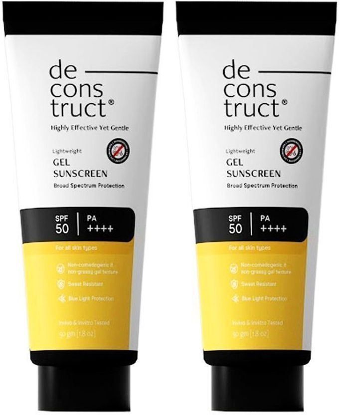 Deconstruct Sunscreen SPF 50 PA++++ Lightweight Gel Sunscreen Pack of - Image 1