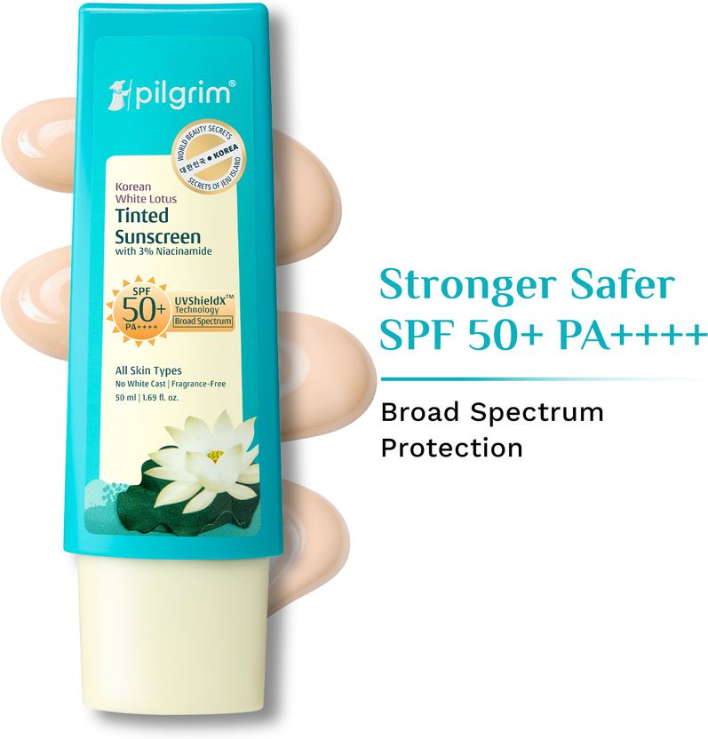 Pilgrim Sunscreen SPF 50+ PA++++ Tinted White Lotus - Image 3