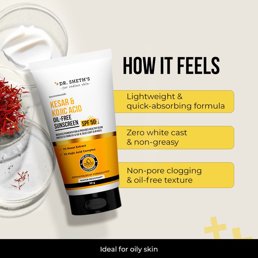 Dr. Sheth’s Sunscreen SPF 50 PA++++ Kesar & Kojic Acid Oil-Free - Image 5