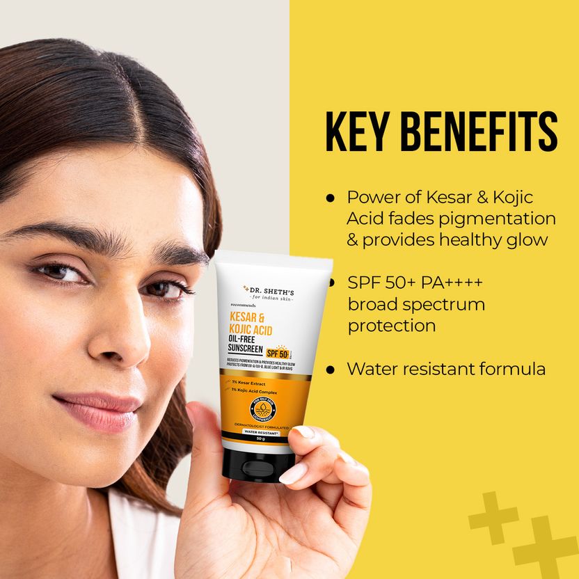 Dr. Sheth’s Sunscreen SPF 50 PA++++ Kesar & Kojic Acid Oil-Free - Image 3