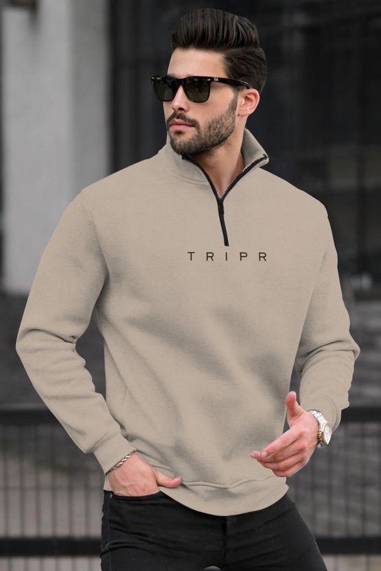 TRIPR Dark Blue High Neck Casual Men Sweater - Image 5