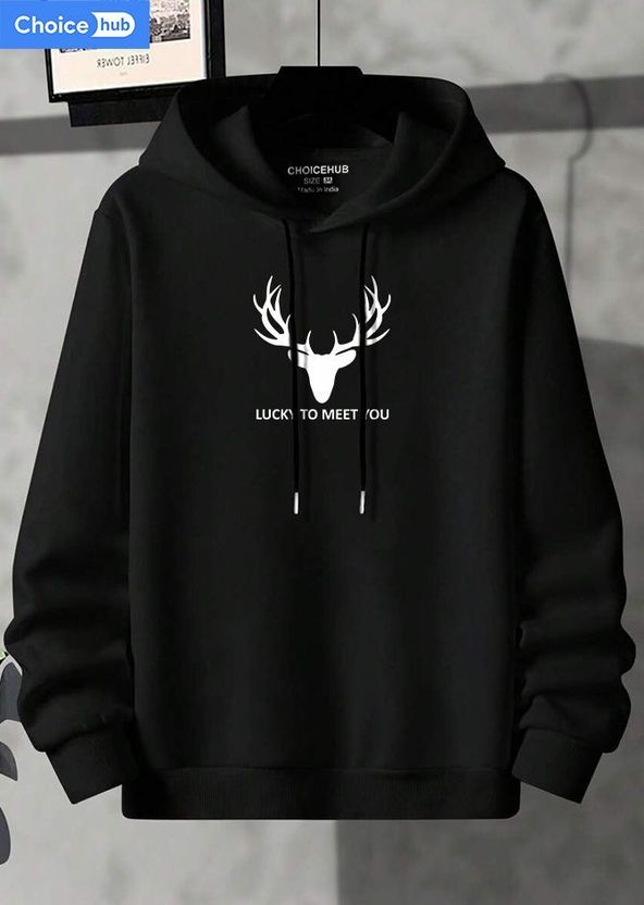 choicehub Men Full Sleeve Graphic Hooded Sweatshirt - Image 1