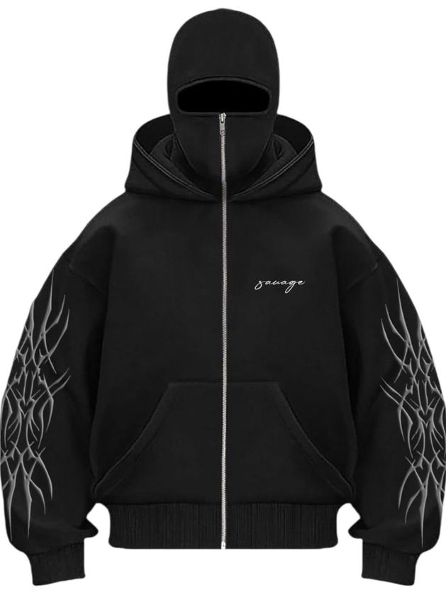 Be Savage Men Full Sleeve Printed Hooded Sweatshirt - Image 1