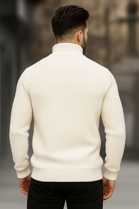 Apni Men Solid High Neck Black Sweater - Image 2