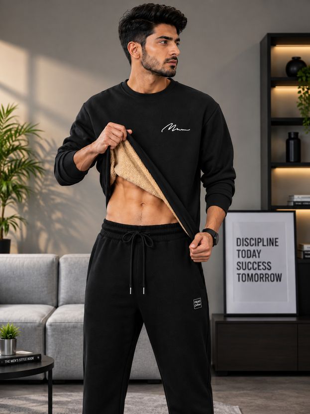 FASHLOOK Full Sleeve Solid Men Sweatshirt - Image 4