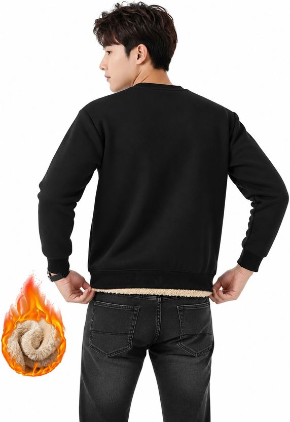 FASHLOOK Full Sleeve Solid Men Sweatshirt - Image 2