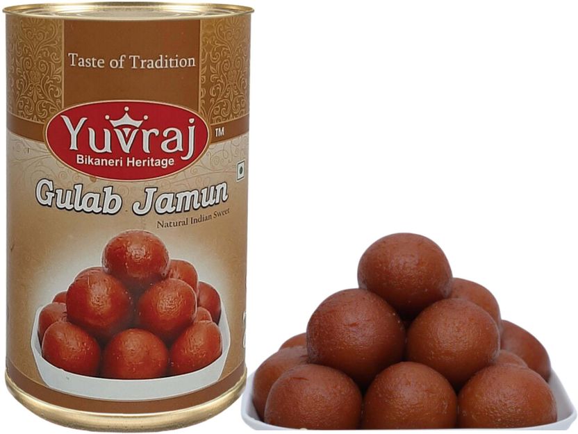 Yuvraj Food Product गुलाब जामुन स्वीट्स टिन पैक 500 gm पैक (500 - Image 1