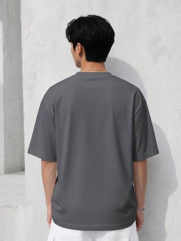 RPIRT Men Grey Cotton Blend T-Shirt - Image 2