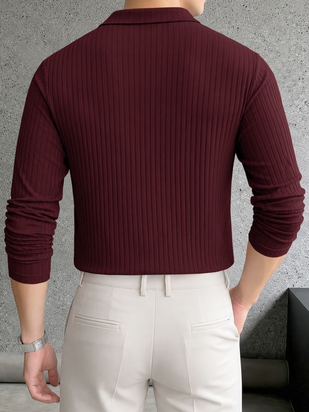 EyeBogler Men Polo Neck Maroon T-Shirt - Image 2