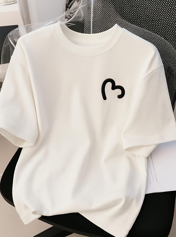 Fab Fashion Studio Men Printed Round Neck Cotton Blend White T-Sh...more - Image 1