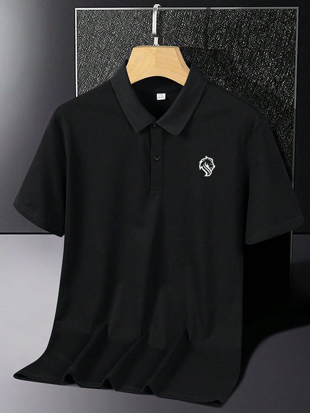 Amaran Men Black Polo Neck T-Shirt - Image 4