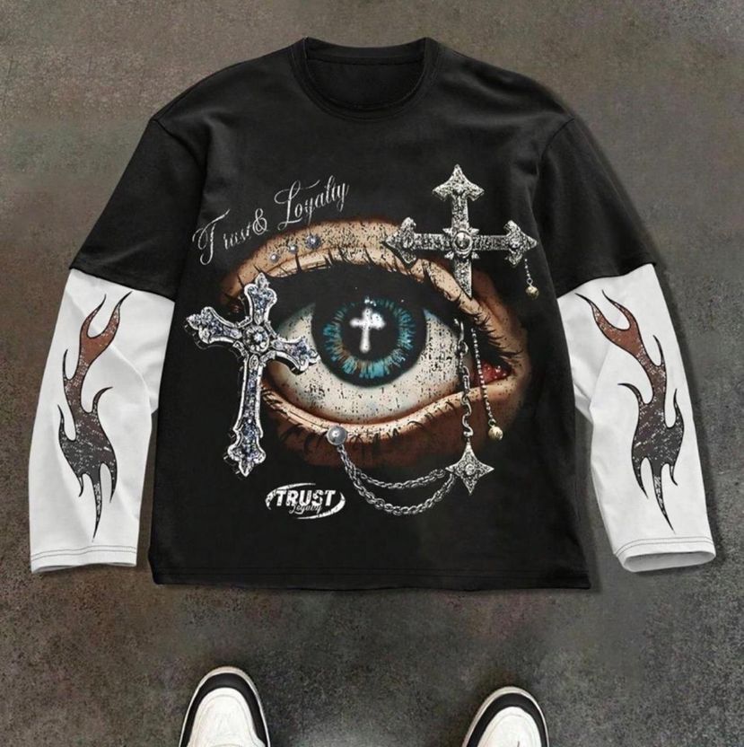 Eddicted Men Black Graphic Print T-Shirt - Image 1