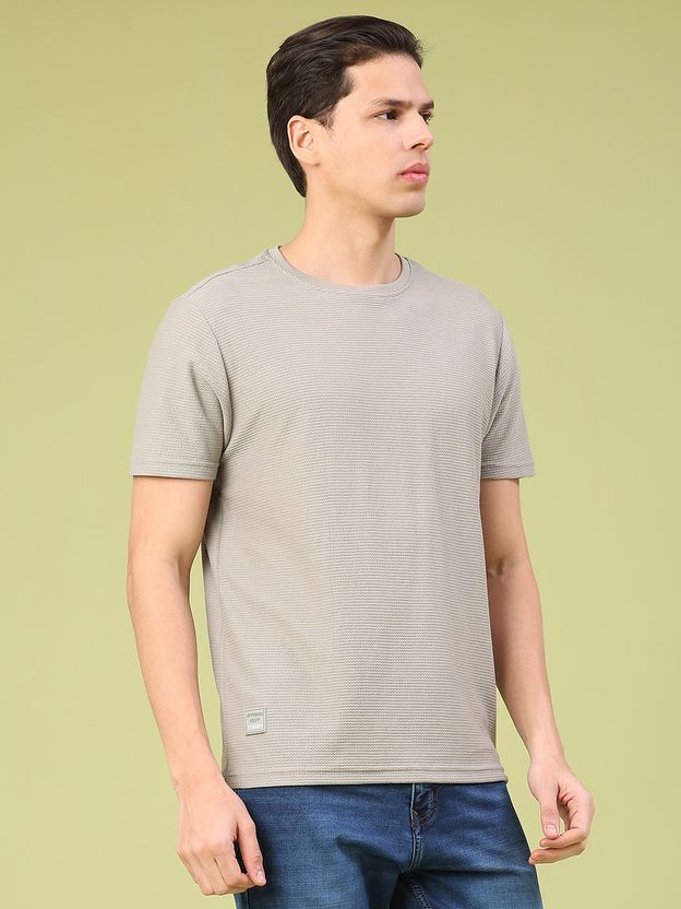 V-MART Men Grey Cotton Blend T-Shirt - Image 6
