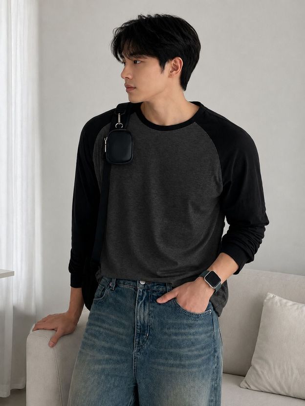 Vynzo Colorblock Men Round Neck Multicolor T-Shirt - Image 3
