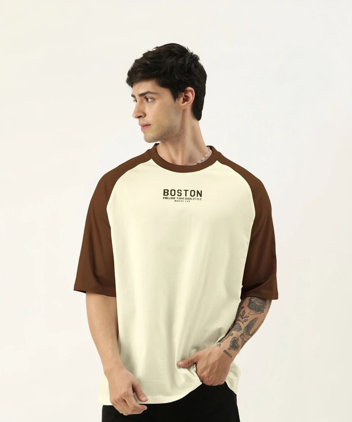 MANIAC Men Beige Cotton T-Shirt - Image 2