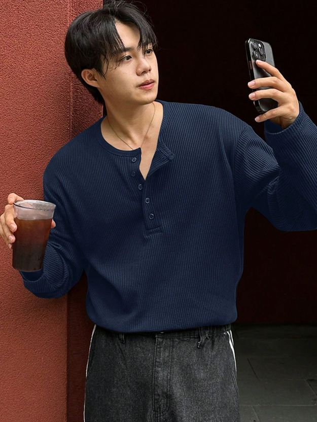 The Modern Soul Men Henley Neck Multicolor T-Shirt - Image 5
