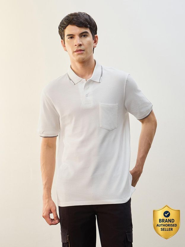 NOBERO Solid Men Polo Neck Black T-Shirt - Image 10