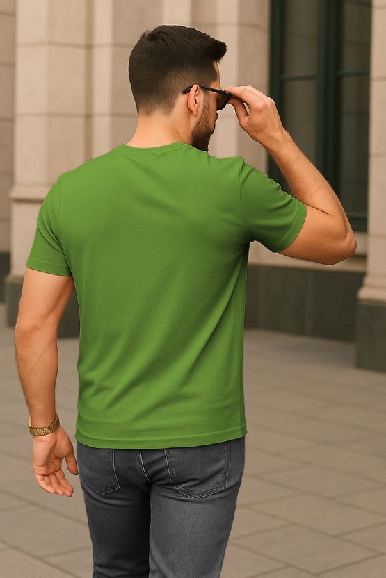 FADMARK Men Green Cotton T-Shirt - Image 2