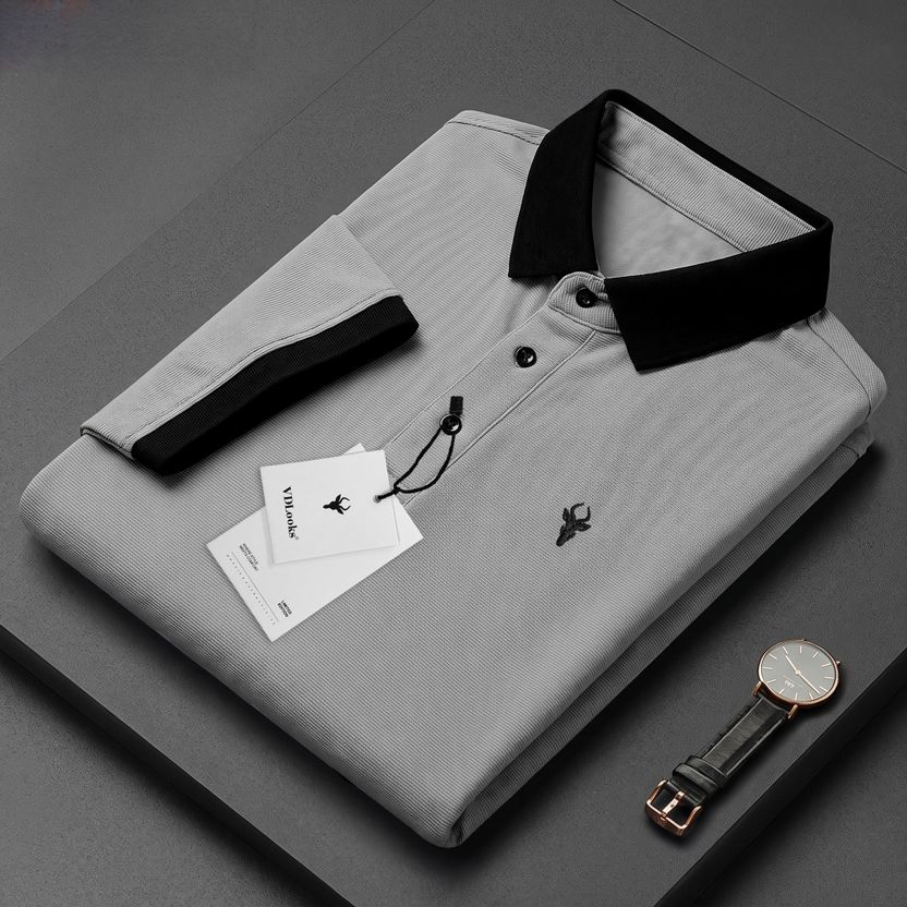 vdlooks Men Polo Neck Black T-Shirt - Image 9