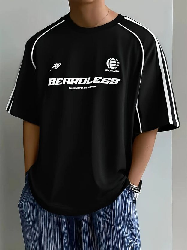 Else & What Men Black Polycotton T-Shirt - Image 1