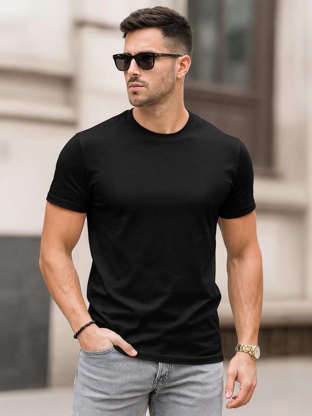 FADMARK Men Green Cotton T-Shirt - Image 5