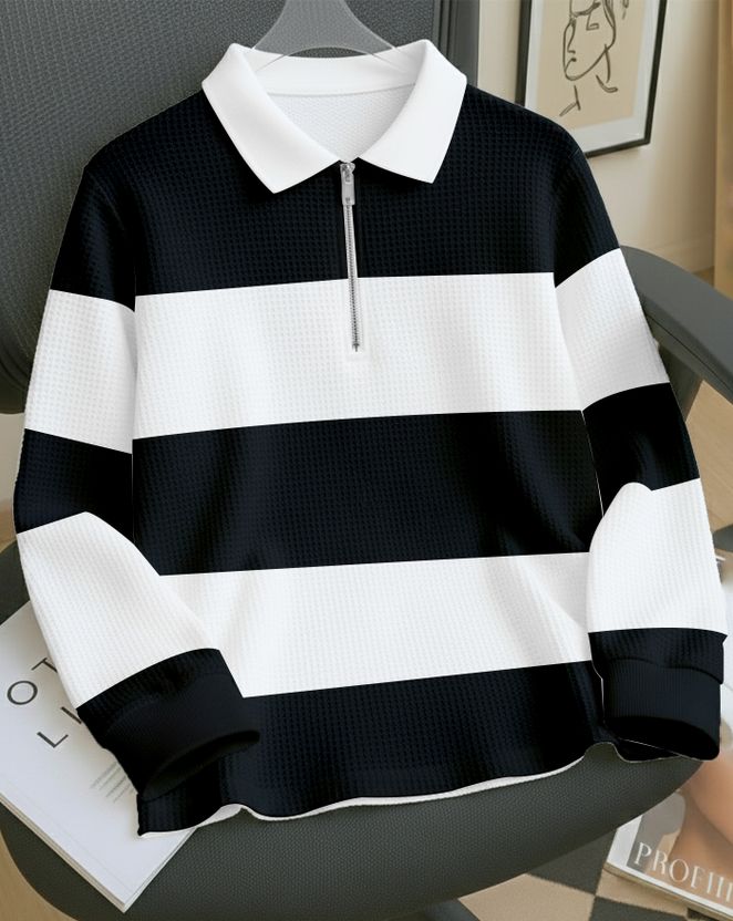 AUSK Full Sleeve Striped Men Sweatshirt - Image 1