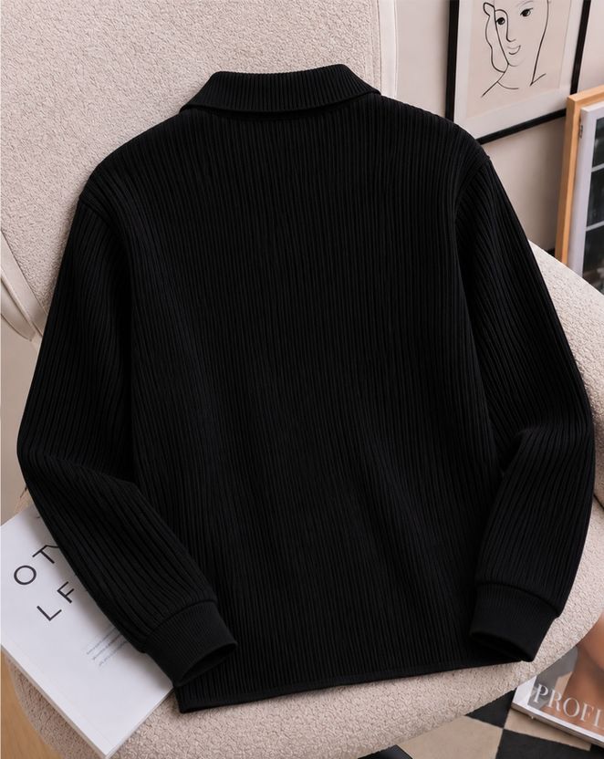 AOOSH Men Full Sleeve Self Design Sweatshirt - Image 2