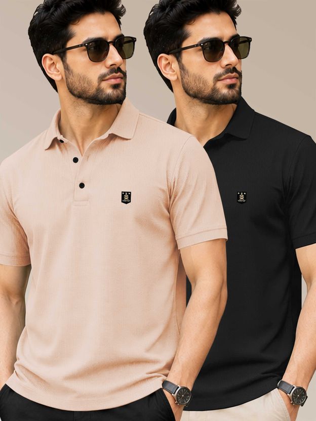 VeBNoR Black Polo Neck T-Shirt - Image 1