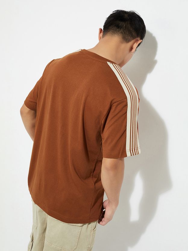 MAX URB_N Men Brown Cotton T-Shirt - Image 5