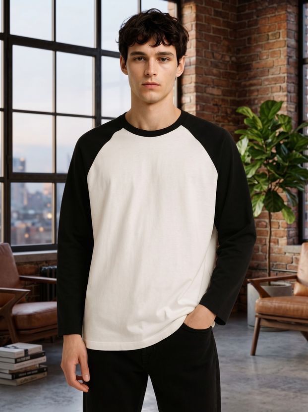 MK Digital Men's White, Black Round Neck T-Shirt - Image 1