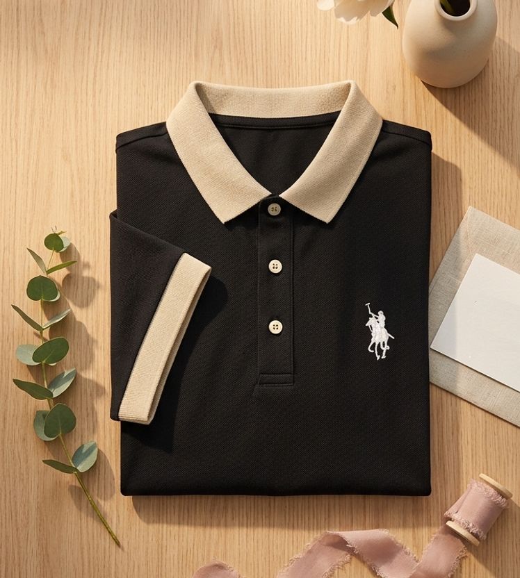 Priha Men White Polo Neck T-Shirt - Image 3