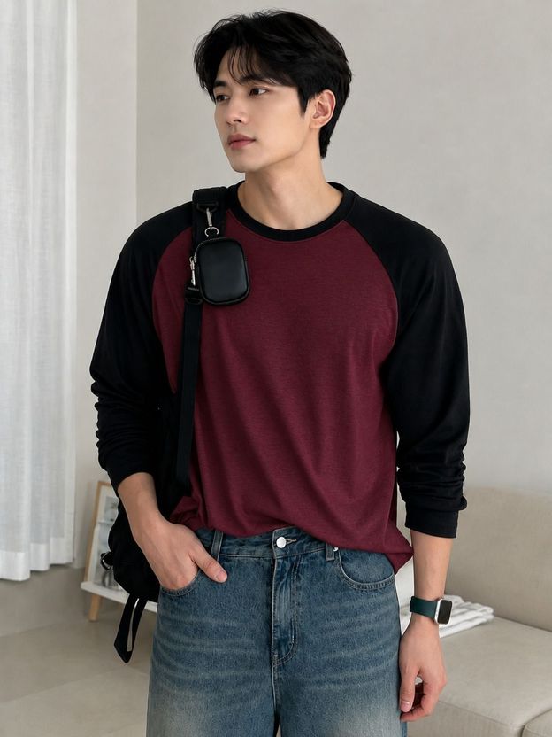 Vynzo Colorblock Men Round Neck Multicolor T-Shirt - Image 6
