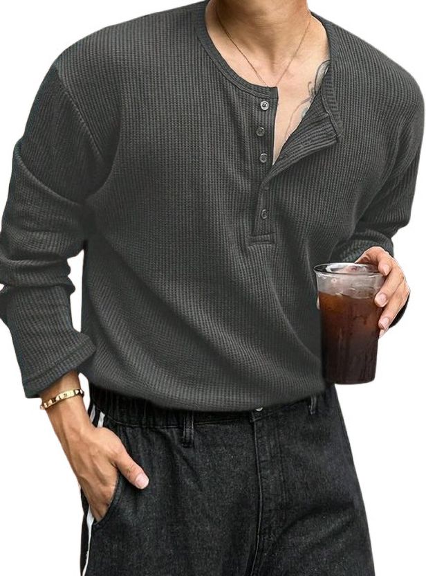 The Modern Soul Silver Men Henley Neck T-Shirt - Image 7