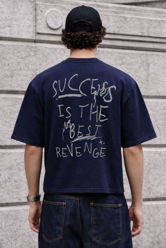FTX Men Navy Blue Cotton Blend T-Shirt - Image 2