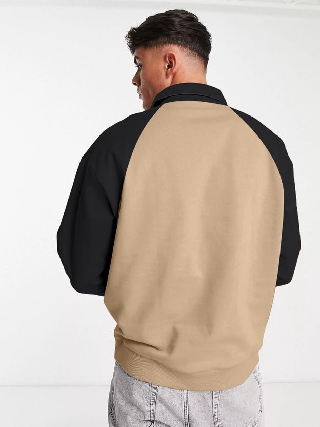 Jump Cuts Beige Polo Neck T-Shirt - Image 3